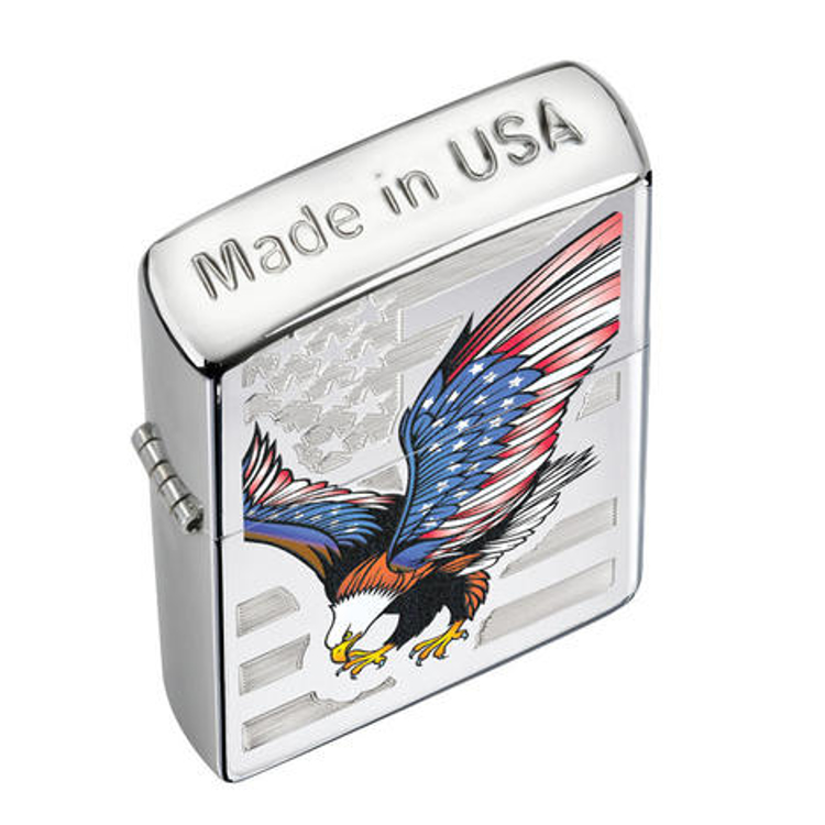 Picture of ZIPPO LIGHTER # 28449 EAGLE FLAG