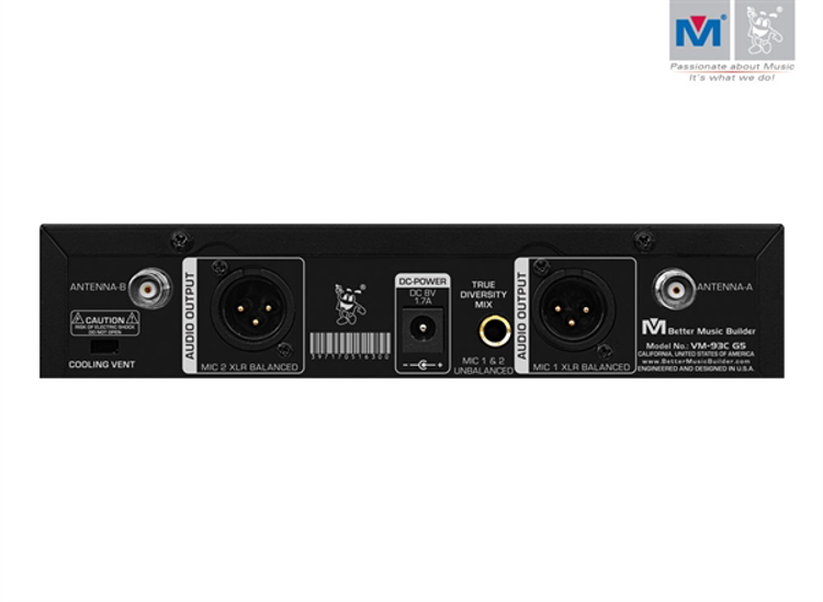 Picture of (M) Better Music Builder VM-93 G5 Dual UHF Rechargeable karaoke Microphone System