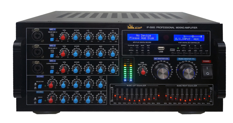 Picture of IDOLmain IP-5900 6000W Digital Echo Karaoke Mixing Amplifier With Repeat/Delay Control, HDMI/Optical Inputs