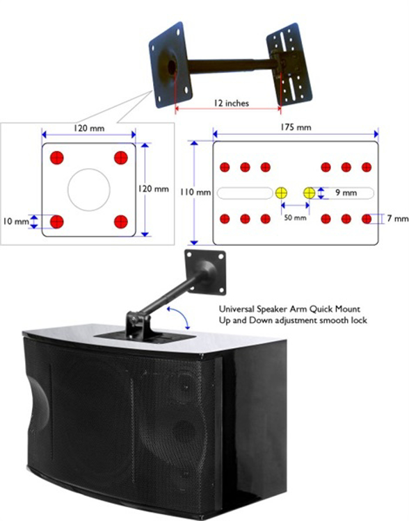 Picture of IDOLpro SPS-507 Angle Adjustable Wall Bracket Speaker Stand (Pair)