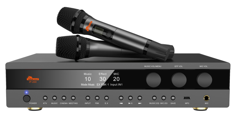Picture of IDOlpro IP-200 4000W Professional Digital Karaoke Processor Amplifier Equipped With Anti-Feedback and Music Exciter Plus Dual Wireless Microphones 2023 New Model