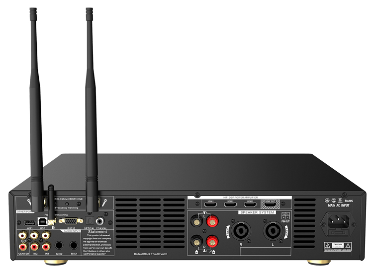 Picture of IDOlpro IP-200 4000W Professional Digital Karaoke Processor Amplifier Equipped With Anti-Feedback and Music Exciter Plus Dual Wireless Microphones 2023 New Model